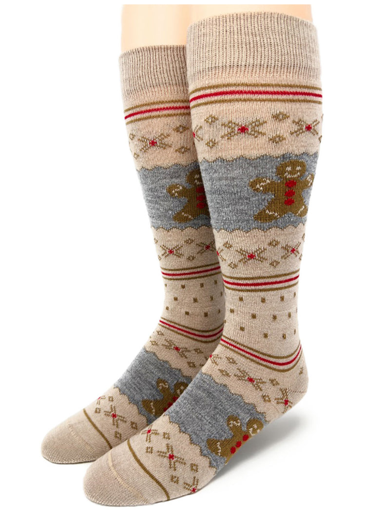Socks - Gingerbread Alpaca Socks by Warrior