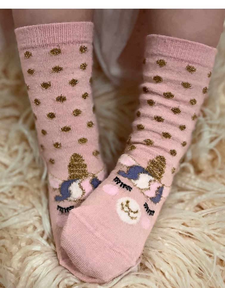 Children- Alpaca Socks - Pink Unicorn