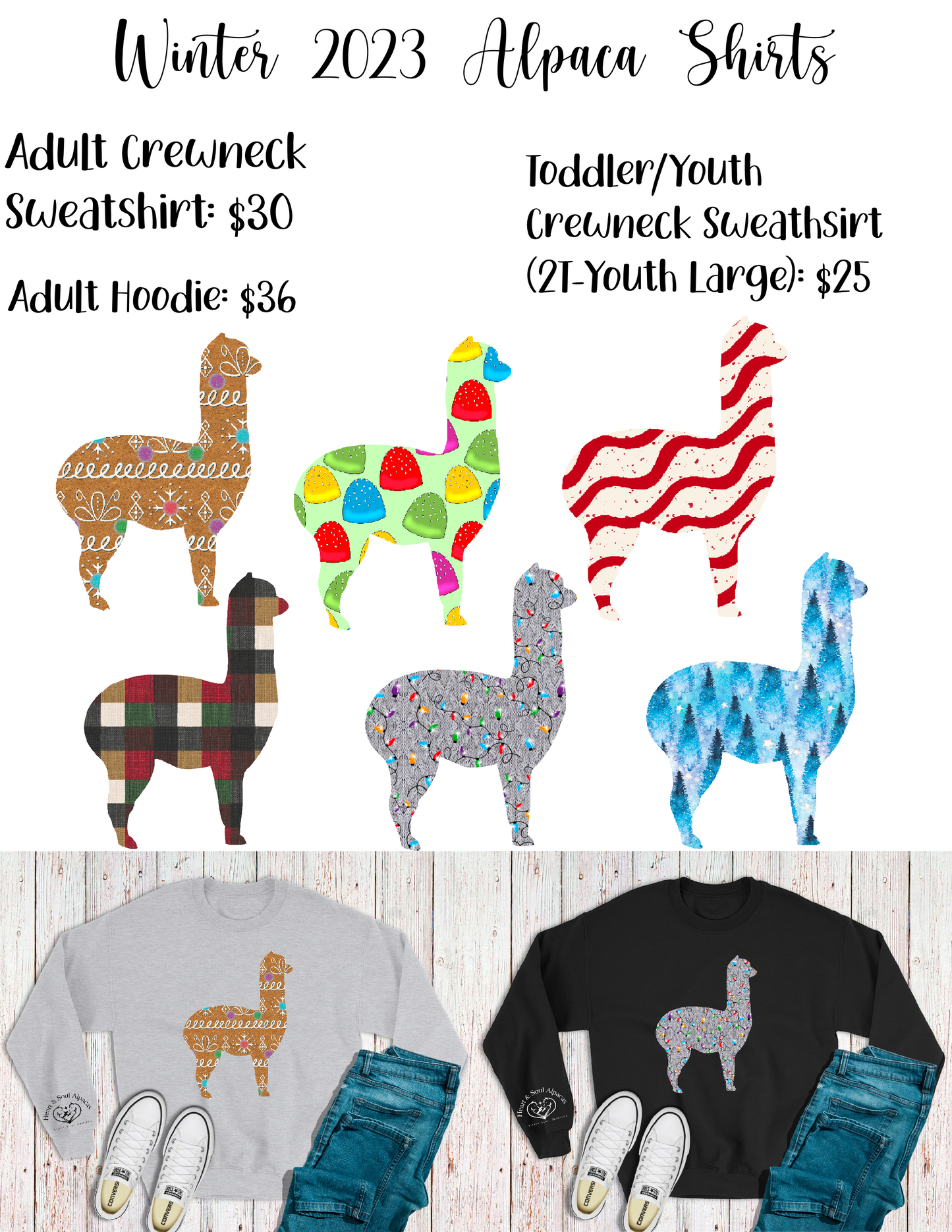 Apparel- Toddler/Youth 2023 Winter Crewneck Sweatshirt by Velvet Moose