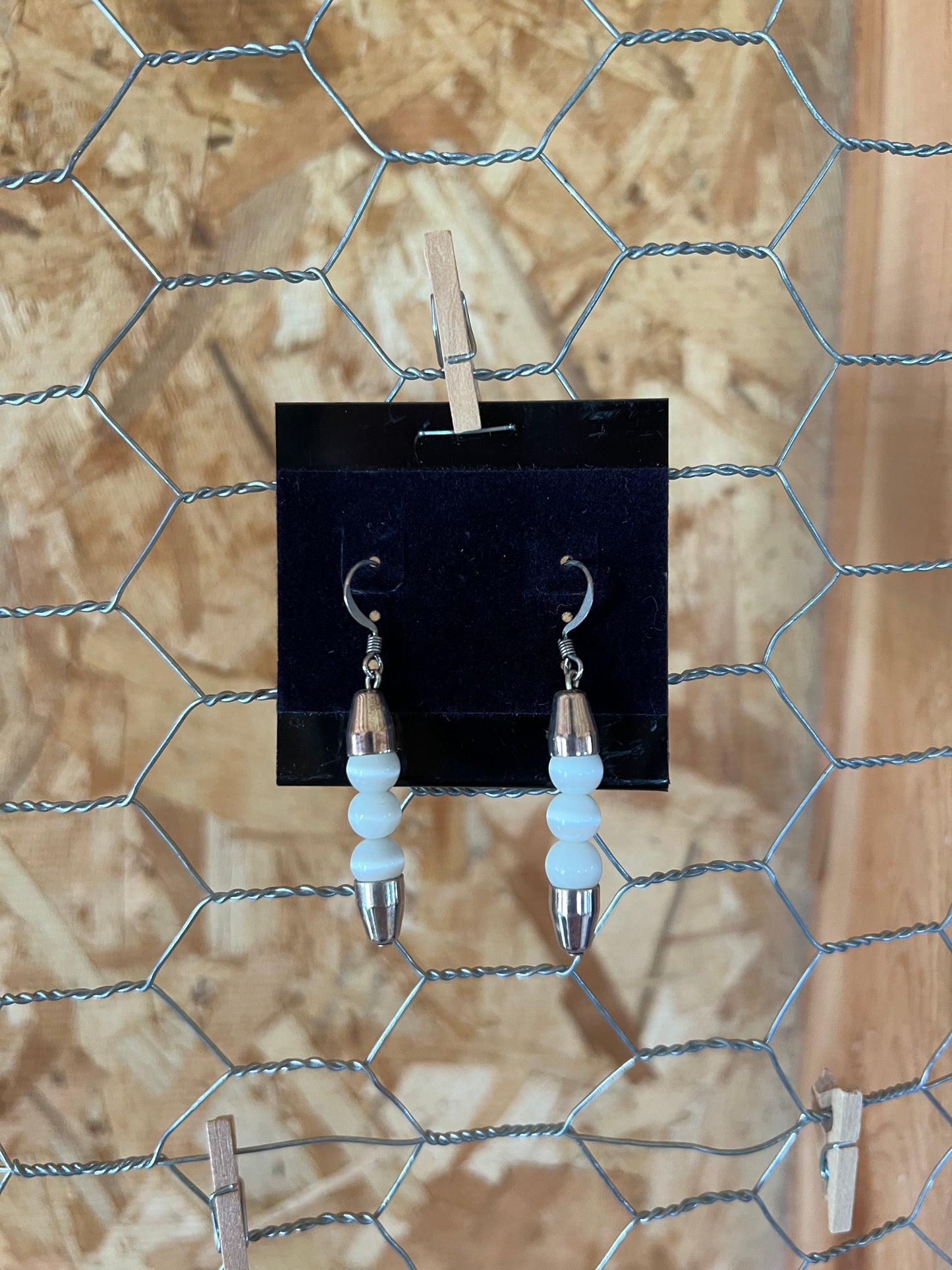 Jewelry-White Bead Dangle Earrings