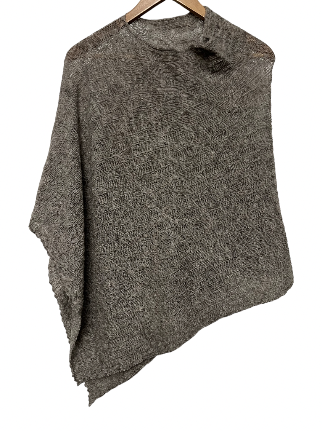 Poncho- Alpaca Merino Wool Delicate Cable