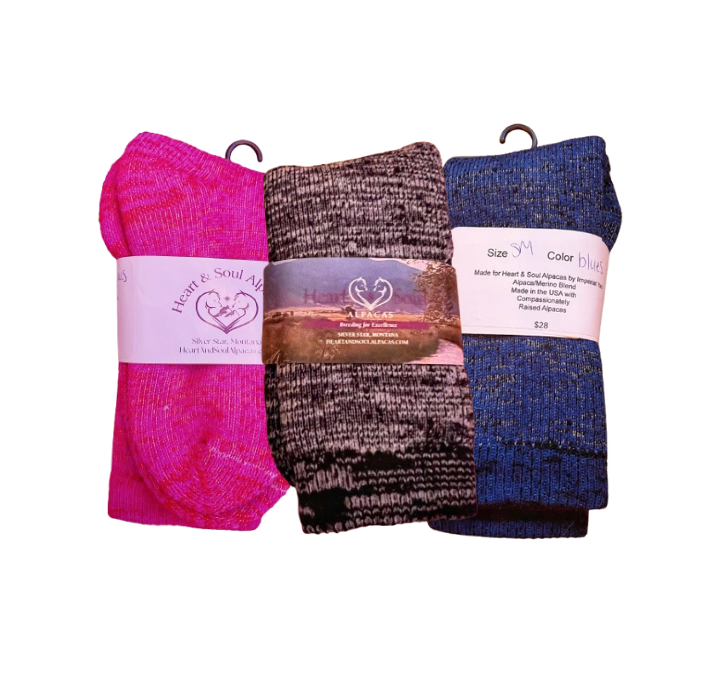 Socks-Alpaca/Merino Wool Blend -Mosaic Socks 3 Sock Bundle - Small