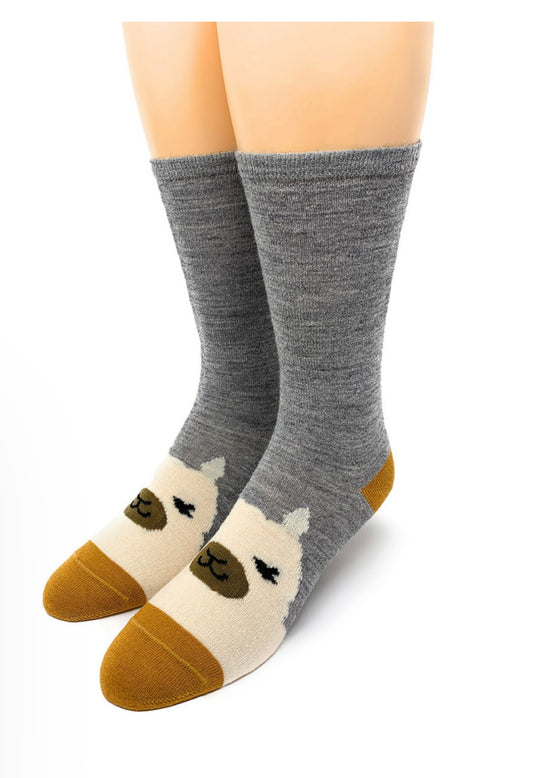 Alpaca Face Socks - Adult Medium